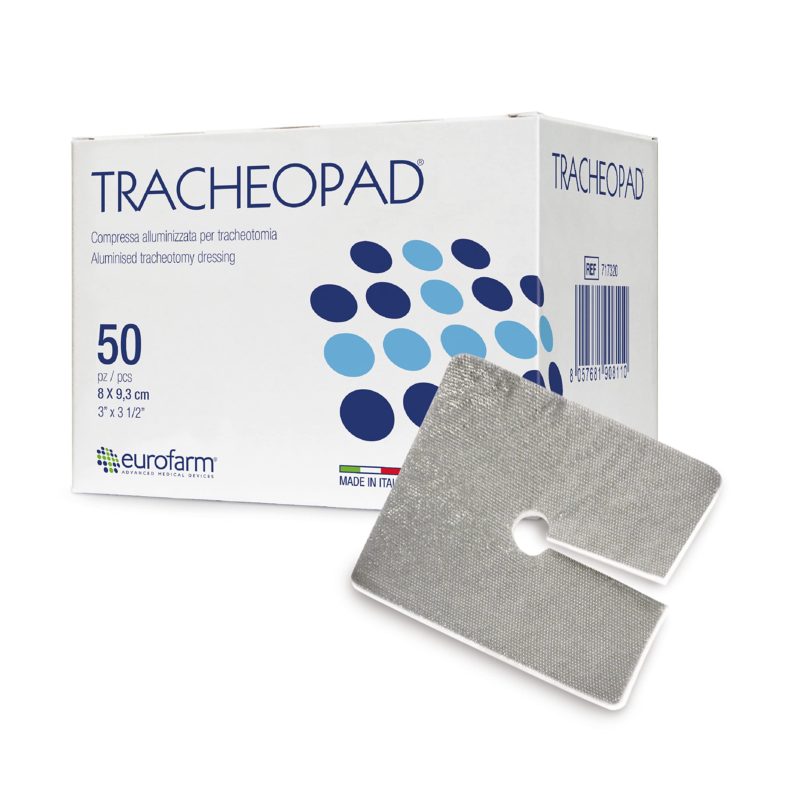 Tracheopad Aluminized Non-Woven Tracheostomy Dressing, 3 1/8 x 3 2/3 in – 50 ct