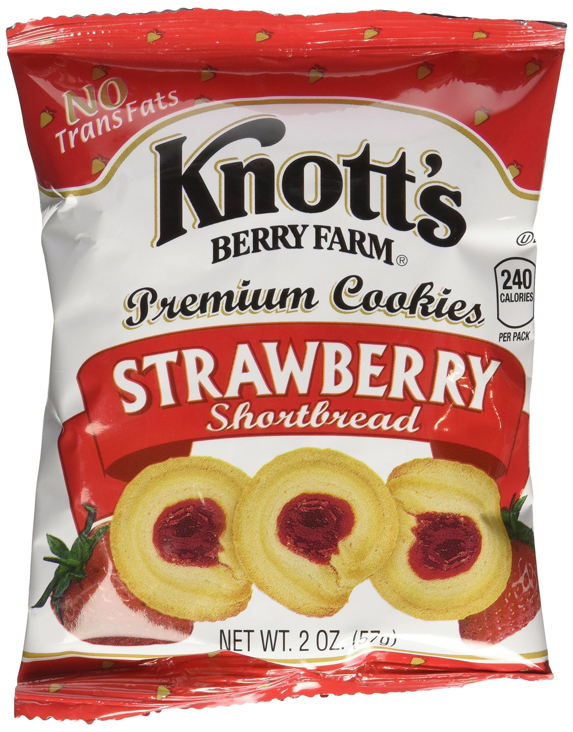 Knott's Berry Farm Strawberry Shortbread Cookies (24 Pack, 2 oz Each)
