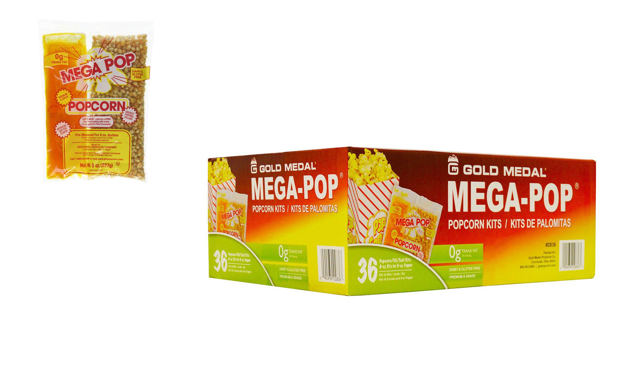 Perfectware 8 oz Popcorn Portion Packs (Case of 36)