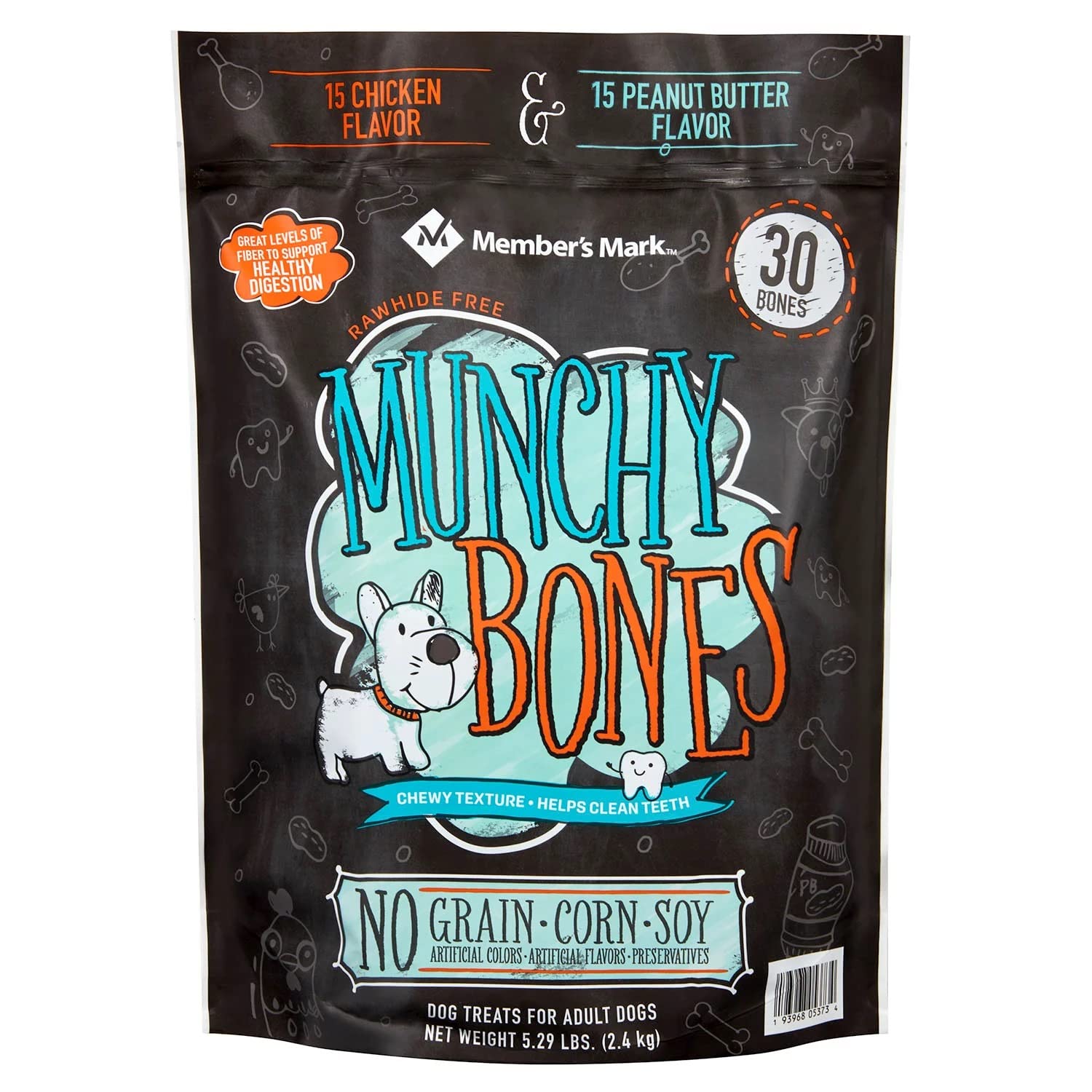 Member's Mark Munchy Bones Dog Treats for Adult Dogs (30 Count)