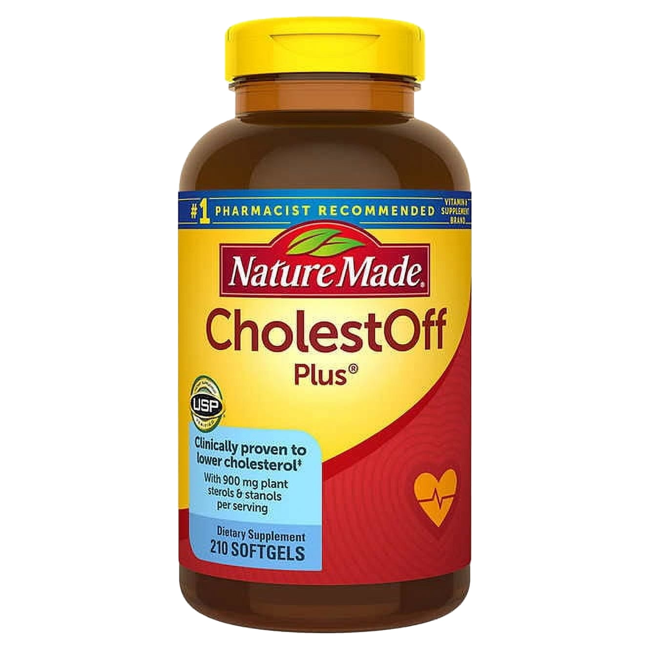 Nature Made CholestOFF Plus Plant Sterols & Stanols, 210 Softgels