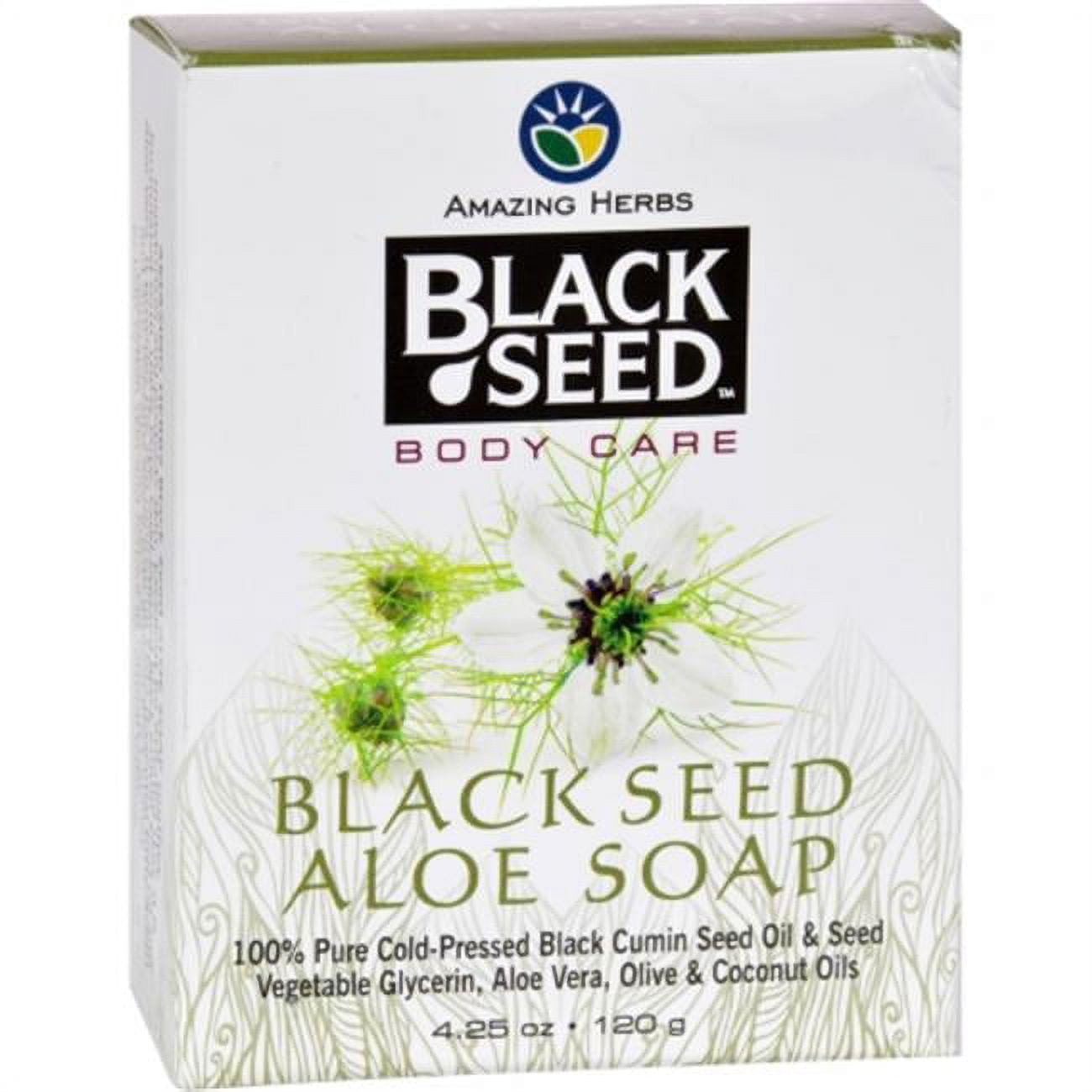 Amazing Herbs Black Seed Aloe Soap Bar, 4.25 oz