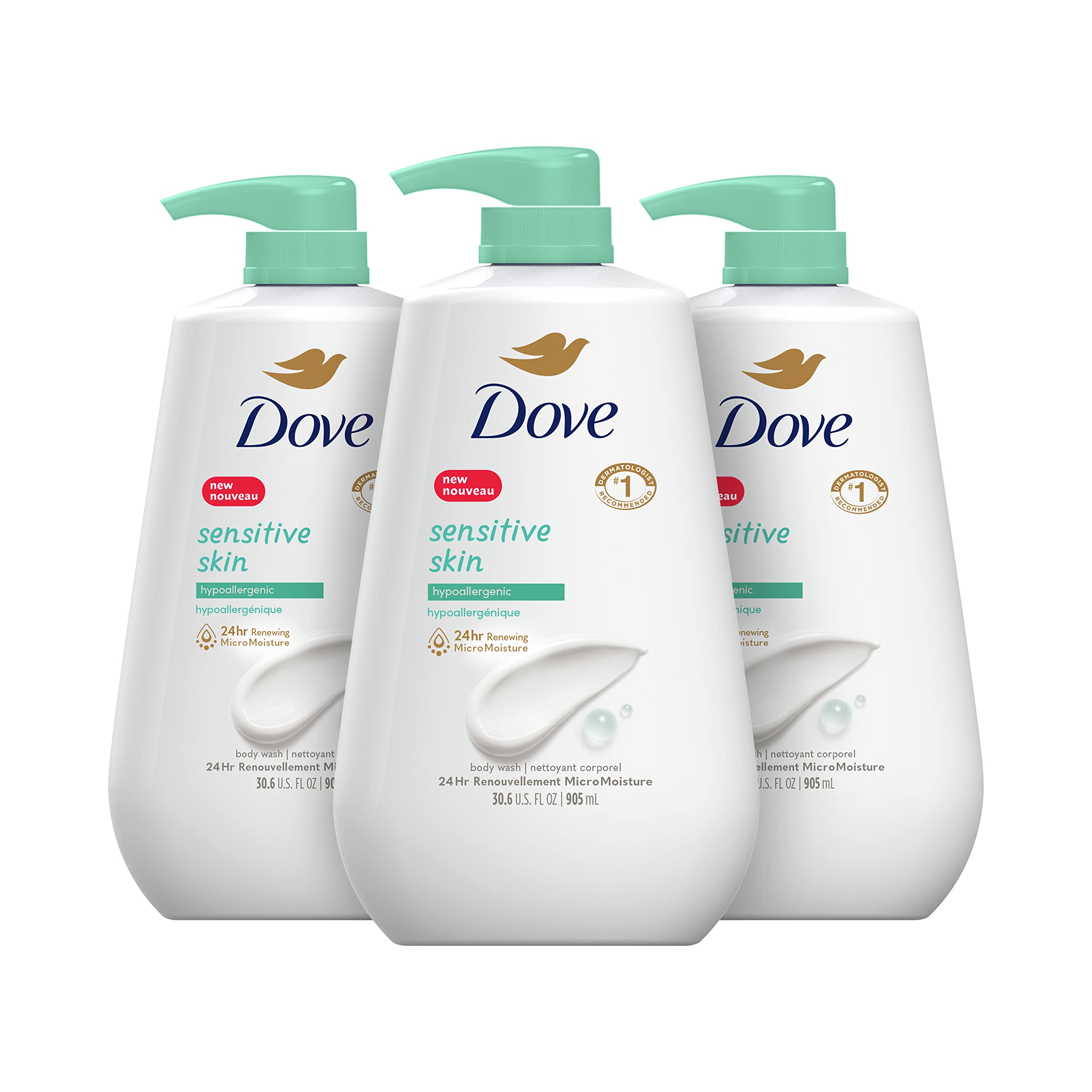 Dove Sensitive Skin Body Wash with Pump
