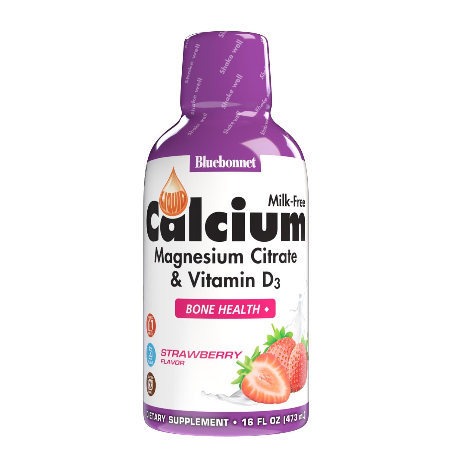 Bluebonnet Liquid Calcium Citrate with Magnesium & D3 - Strawberry, 16 Fl Oz