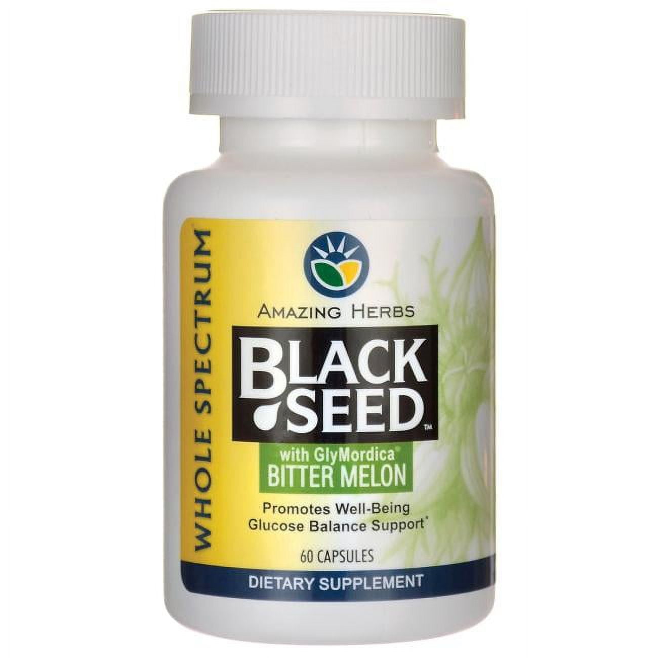 Amazing Herbs Black Seed with Bitter Melon, 60 Capsules