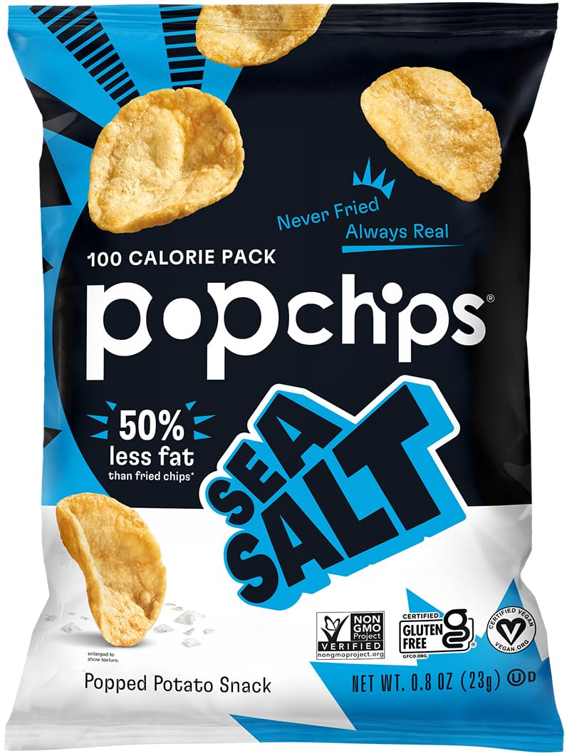 Popchips Sea Salt Potato Chips, 12-Count Single-Serve Bags