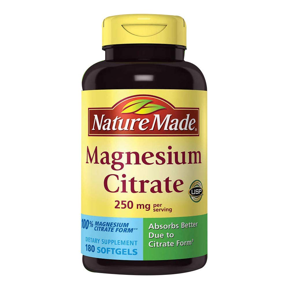 Nature Made Magnesium Citrate 250 mg Softgels (180 Count)