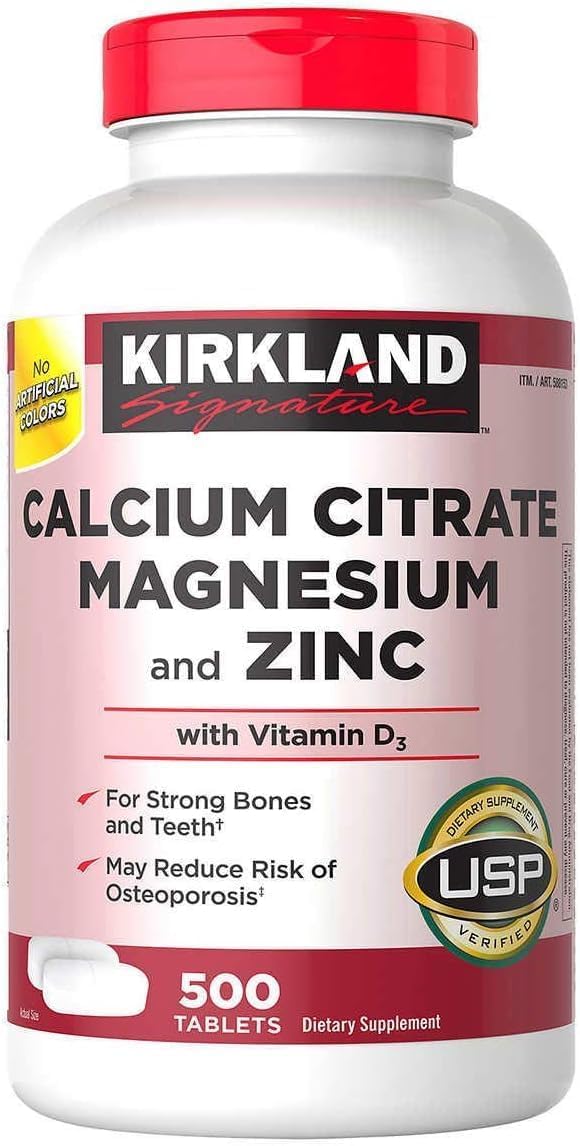 Kirkland Signature Calcium Citrate 500 mg, 500 Tablets