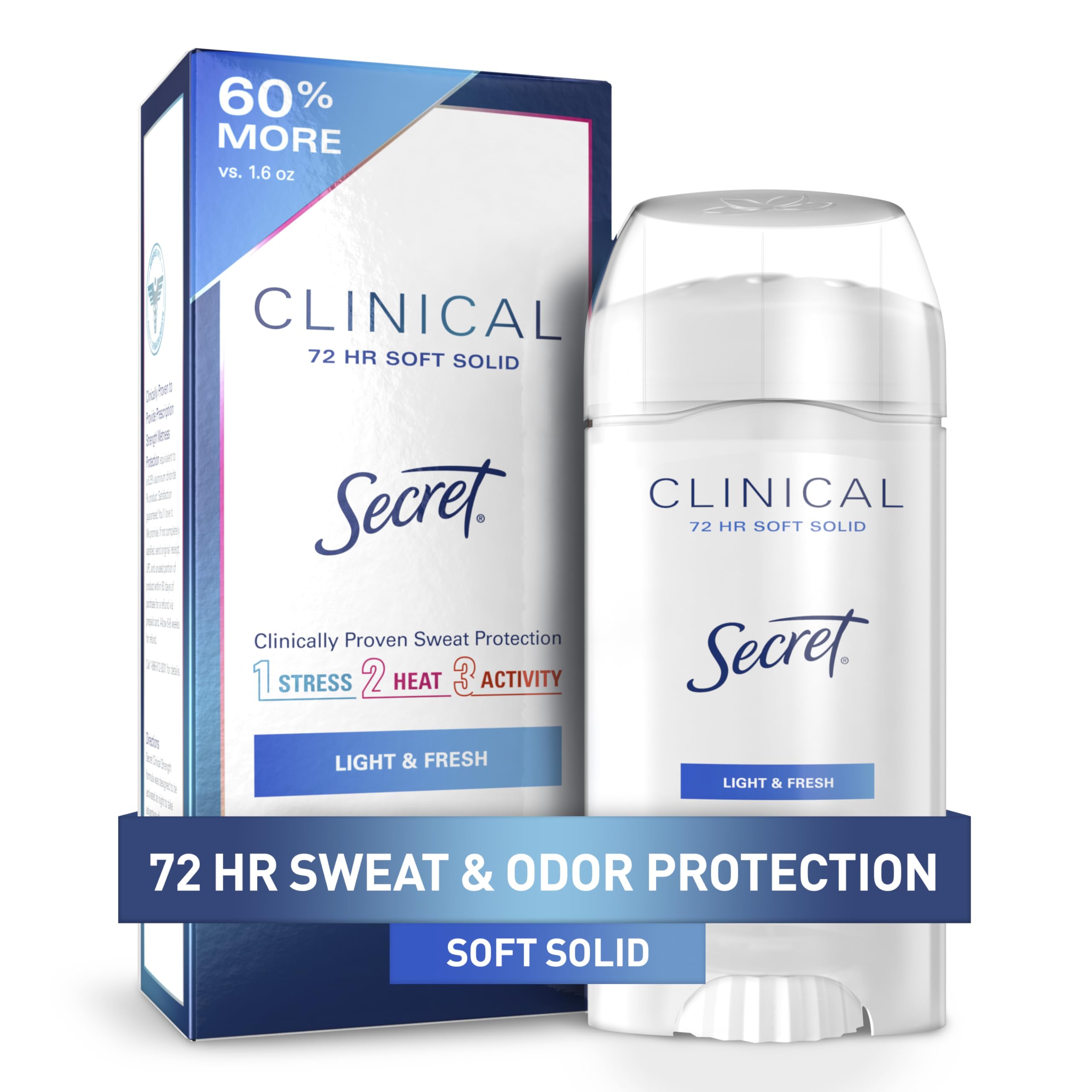 Secret Clinical Strength Antiperspirant Deodorant for Women, Light & Fresh, 2.6 oz