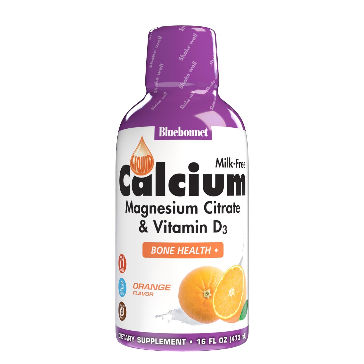 Bluebonnet Liquid Calcium Magnesium Citrate Plus D3, Orange, 16 fl oz