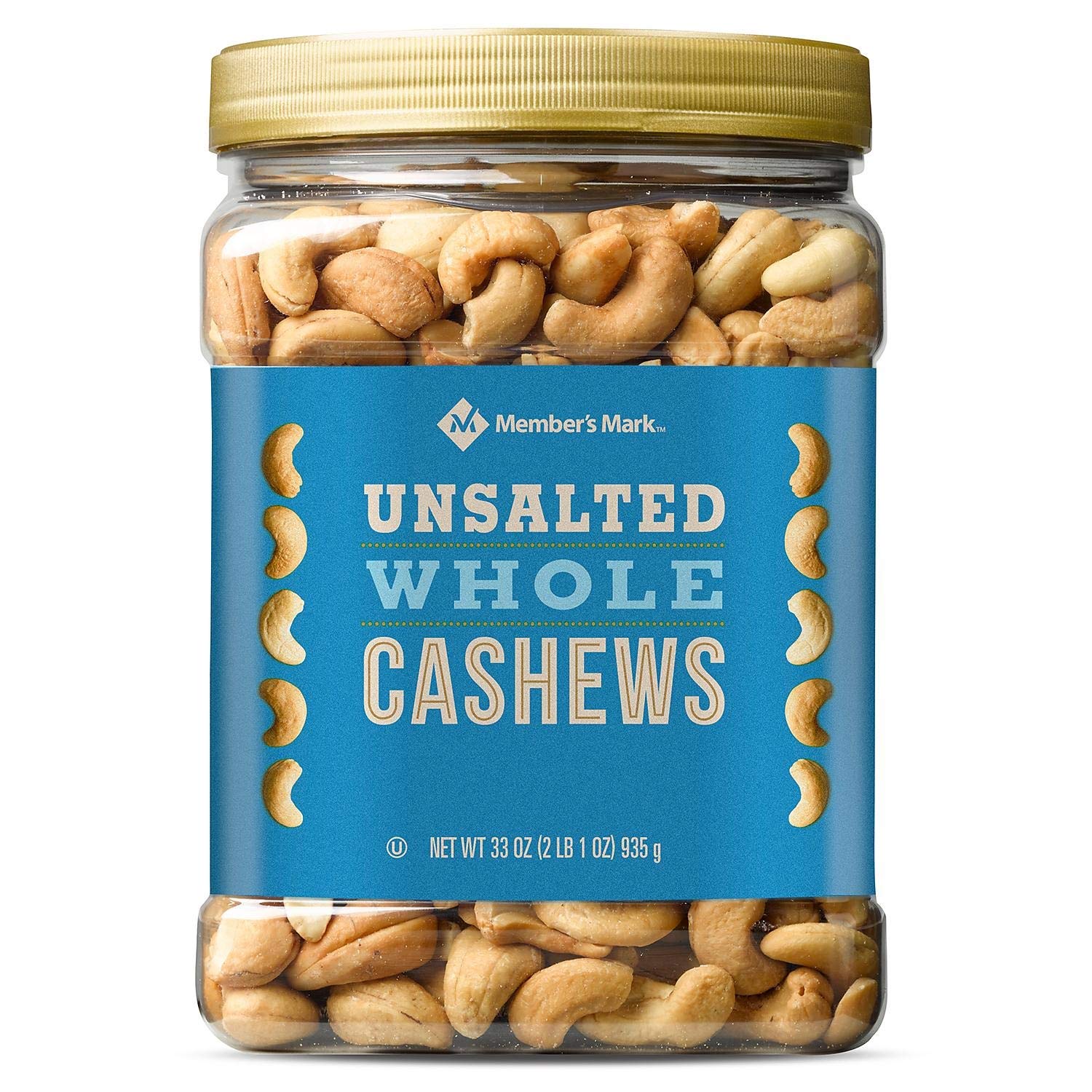 Member's Mark Unsalted Whole Cashews, 33 oz