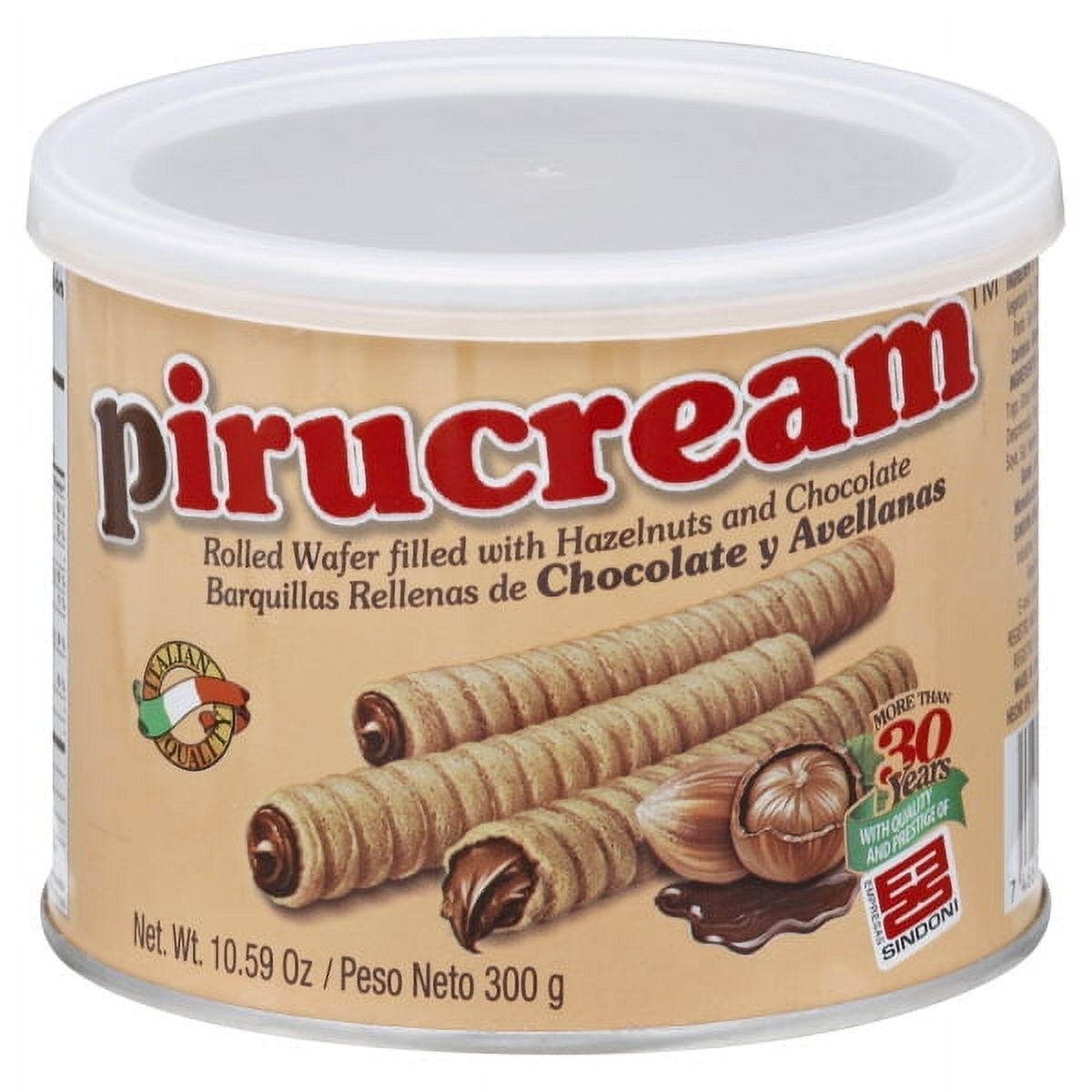Pirucream Chocolate Hazelnut Rolled Wafers, 10.58 oz