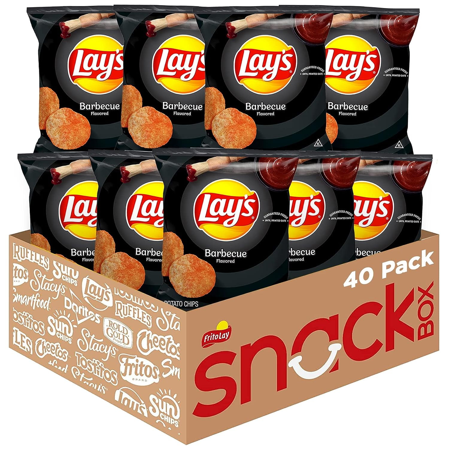 Lay's Barbecue Potato Chips, 1 oz Bags, 40 Count Multipack