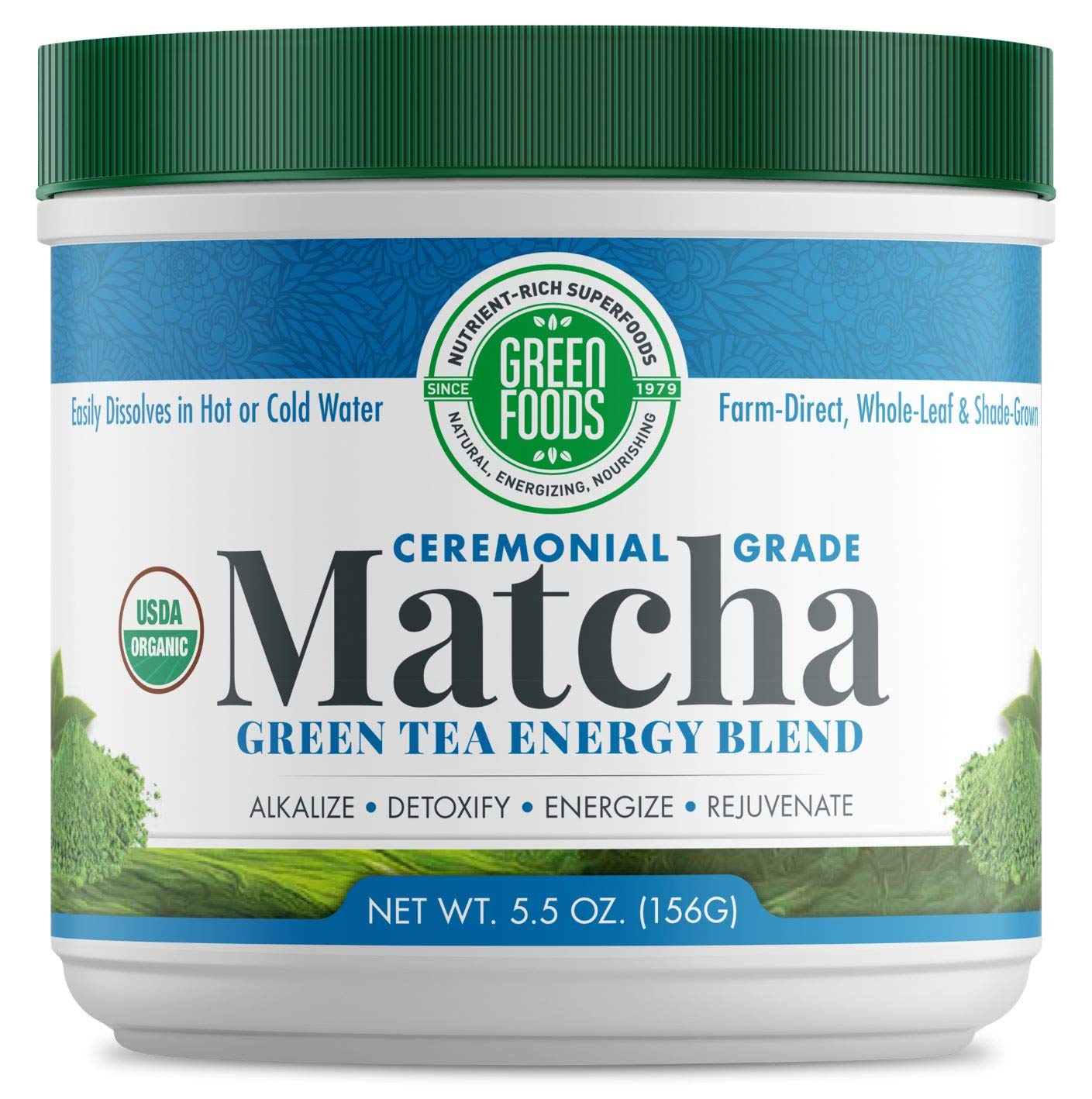 Green Foods Organic Ceremonial Grade Matcha Green Tea from Japan, 5.5 oz