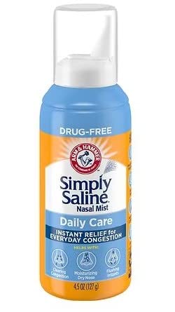 Simply Saline Nasal Mist for Everyday Congestion, 4.25 oz (Pack of 3)