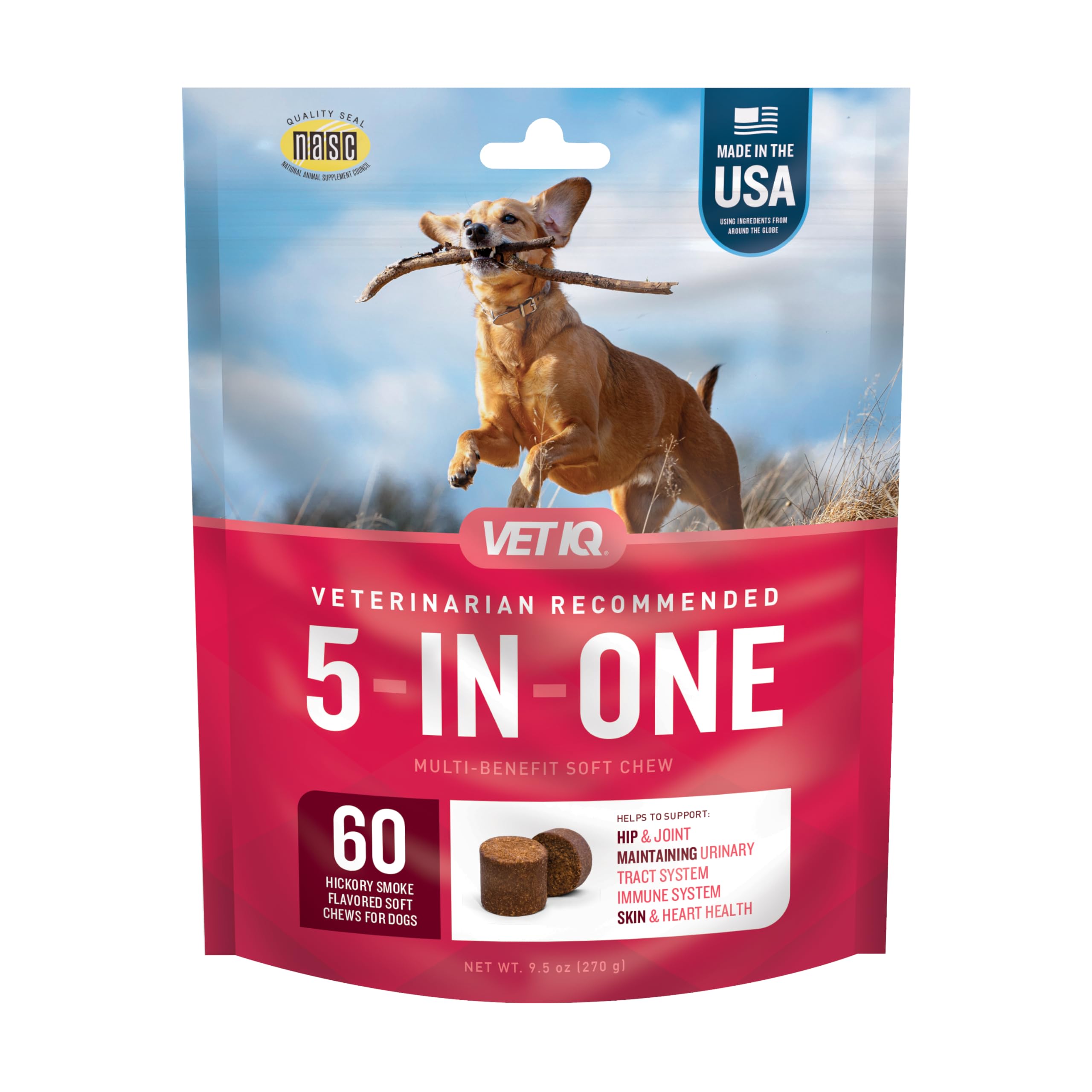VetIQ 5-in-One Dog Supplement Soft Chews, 60 Count
