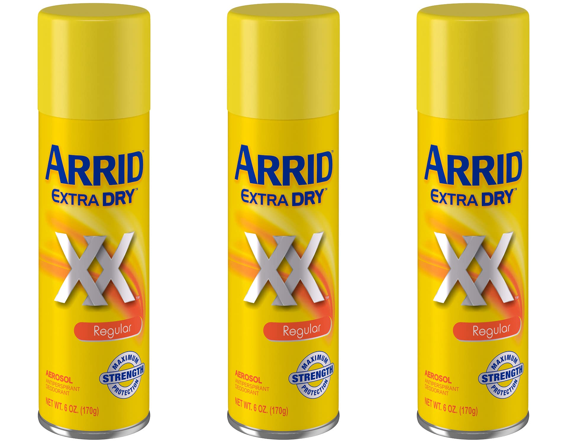 Arrid Extra Dry Antiperspirant Deodorant Aerosol Spray, Regular, 6 oz (3-Pack)