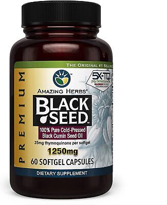 Black Seed Oil Softgels 1250 mg (60 Count)