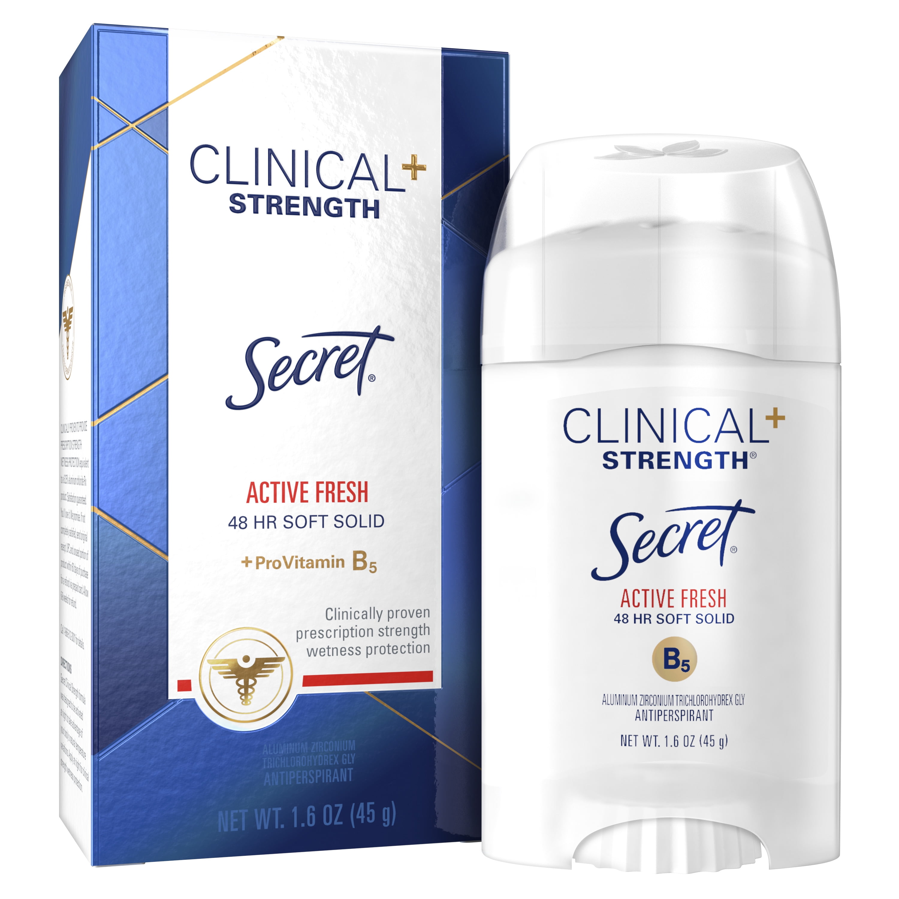 Secret Clinical Strength Soft Solid Antiperspirant Deodorant, Active Fresh, 1.6 oz