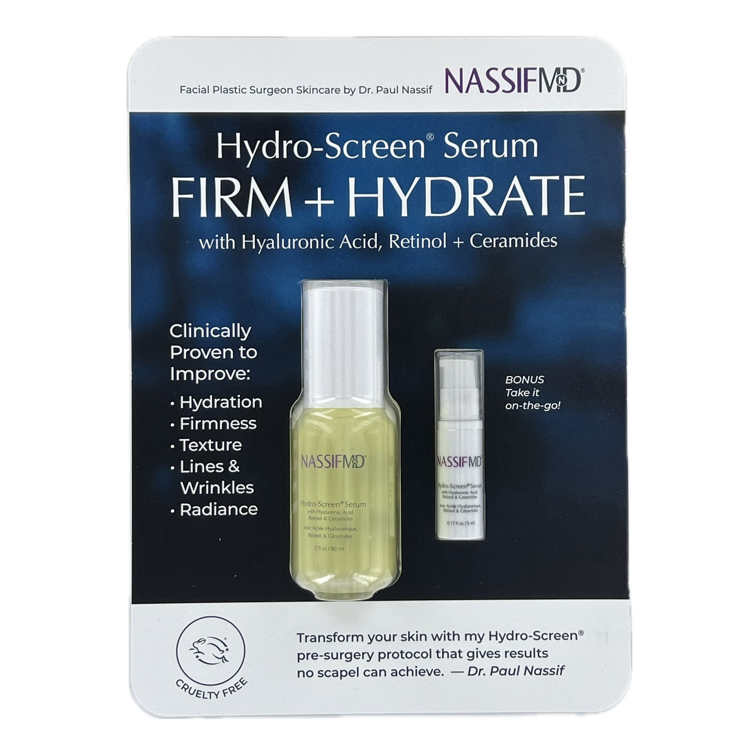 NassifMD Hydro-Screen Firm + Hydrate Serum, 2 fl oz