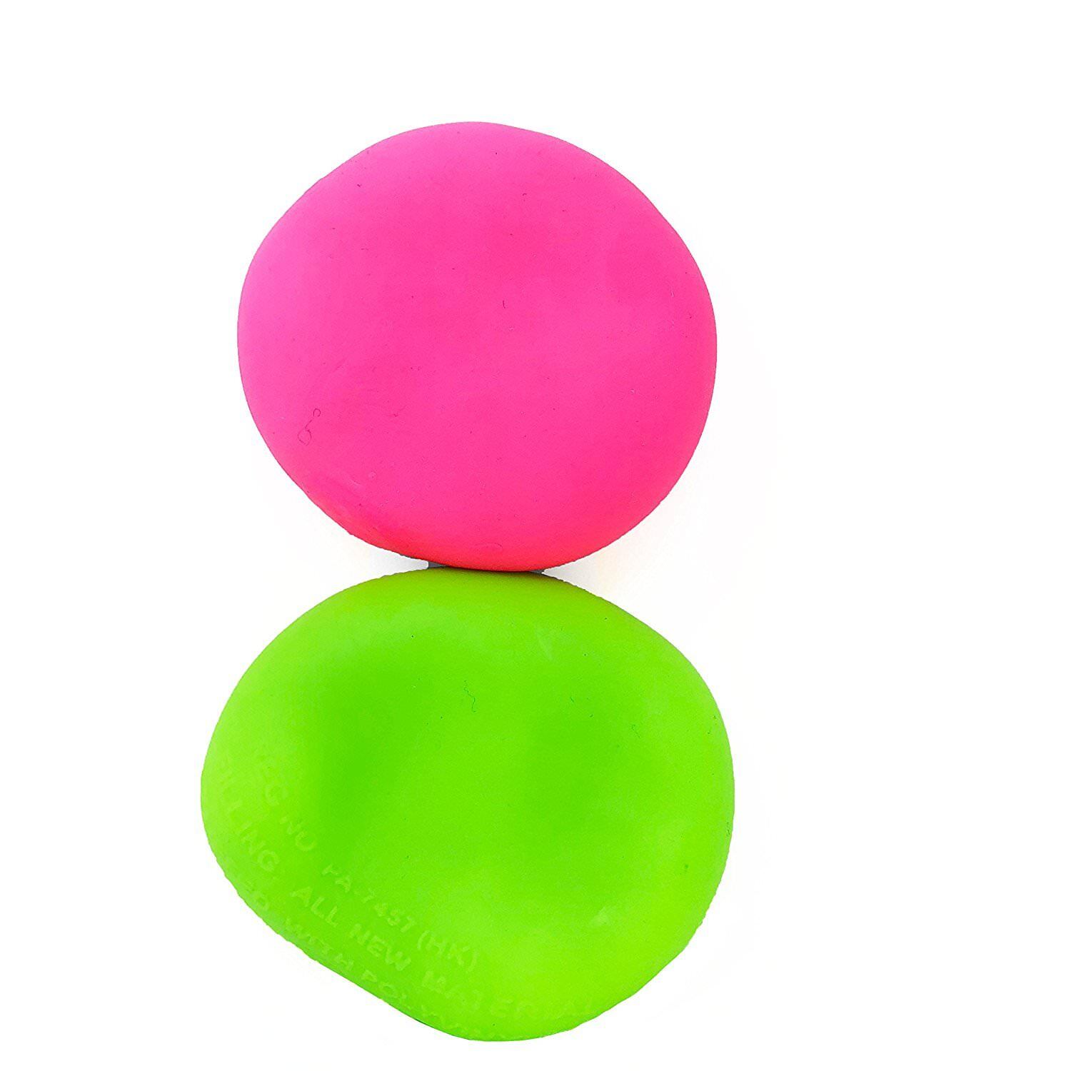 Squishy Stress Relief Balls, Green & Pink (2-Pack)