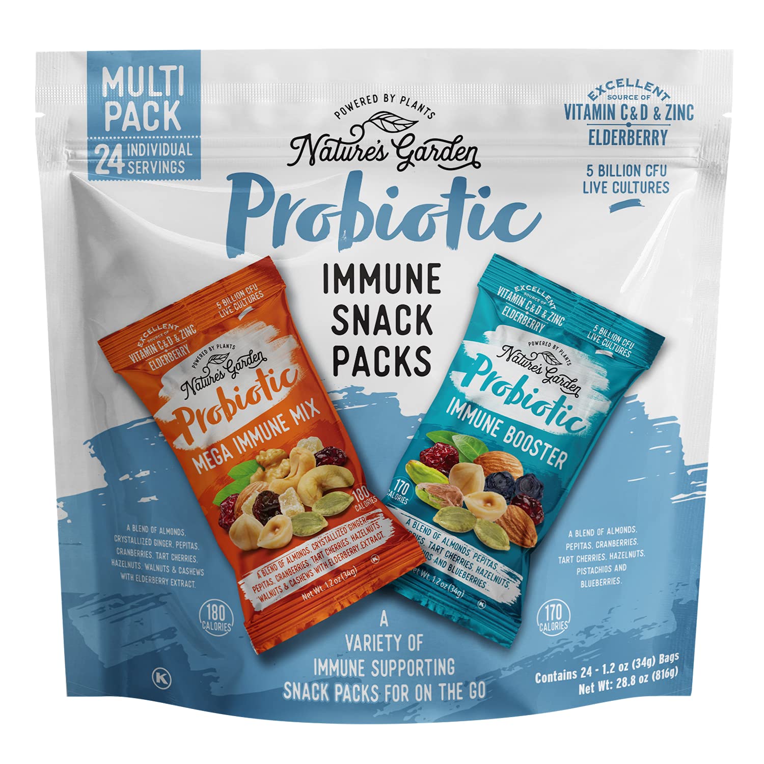 Nature's Garden Probiotic Immune Snack Packs, 28.8 oz
