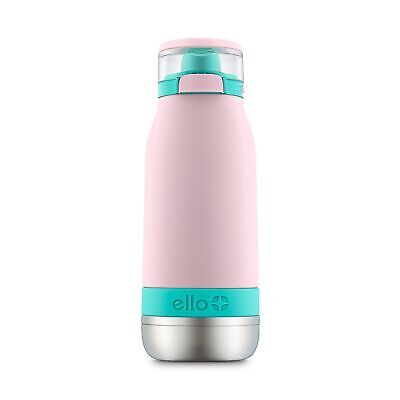 Ello Emma Kids Stainless Steel Water Bottle with Straw, 14 oz, Cotton Candy