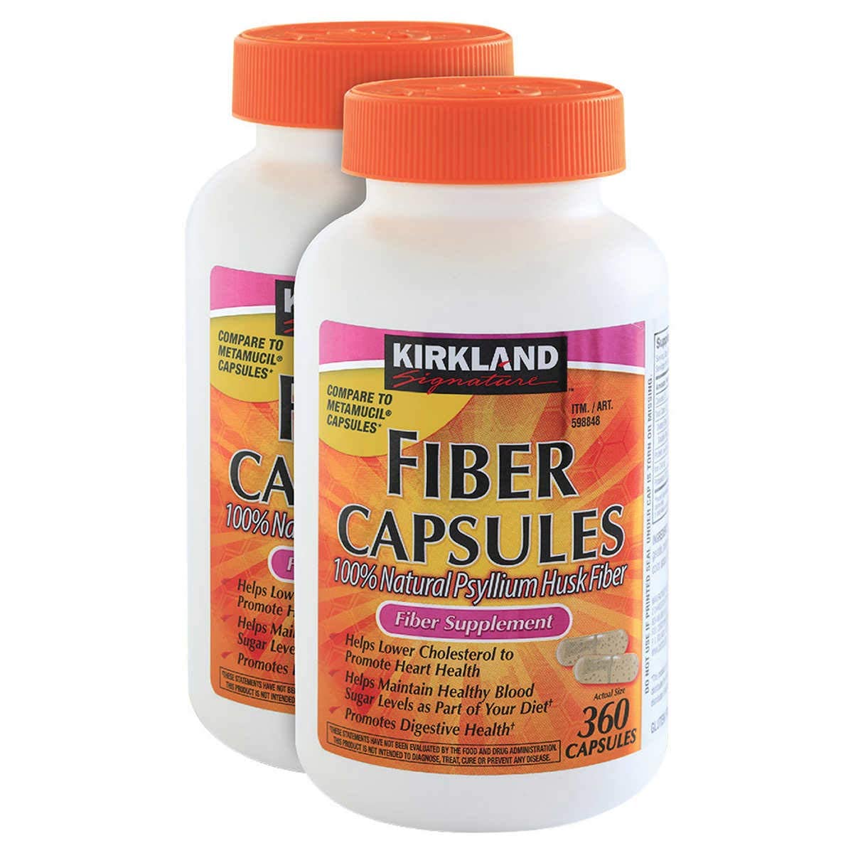 Kirkland Signature Psyllium Fiber Capsules, 720 Count