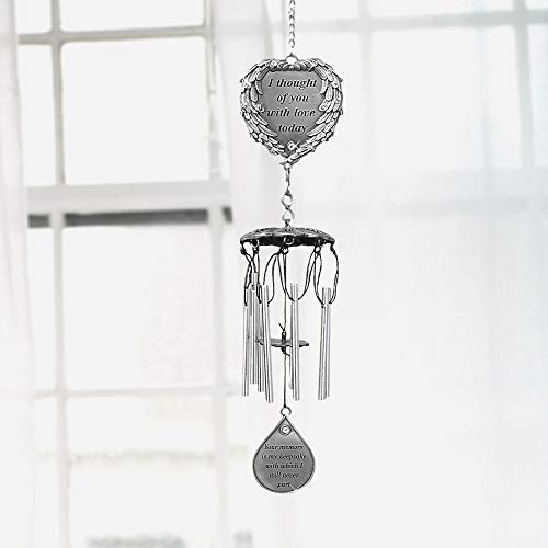 Gedenk-Windspiel Mit Engelsflügeln & Schmetterlingen – 58,4 Cm, Mit Spruchkarte, Für Trauer & Erinnerung
