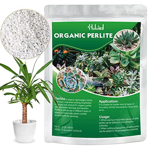 Halatool 2 QT Perlite 3-6 mm Horticultural Organic Perlite Bulk for Plants Natur