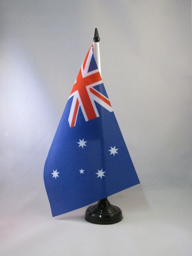 AZ FLAG Australia Table Flag 5&#039;&#039; x 8&#039;&#039; - Australian Desk Flag 21 x 14 cm - Black