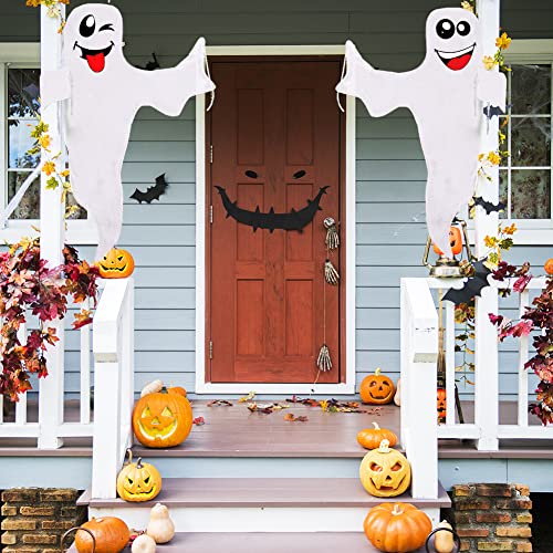 Glitzhome 32 in. H Lighted Halloween Metal Ghost Yard Stake 2006300020 -  The Home Depot