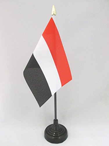AZ FLAG Yemen Table Flag 4&#039;&#039; x 6&#039;&#039; - Yemeni Desk Flag 15 x 10 cm - Golden Spear