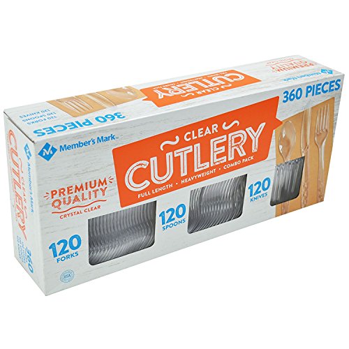 Member's Mark Clear Cutlery Combo Pack, 360 Count