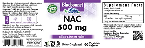 Bluebonnet Nutrition NAC 500 mg Vegetable Capsules
