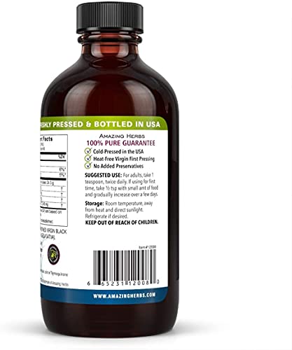 Amazing Herbs 100% Pure Cold-Pressed Black Seed Oil