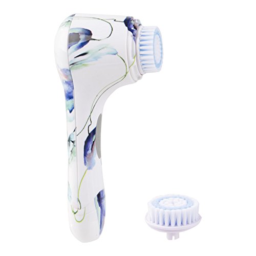 Vivitar Waterproof Exfoliating Facial Cleansing Brush with 2 Heads (White)