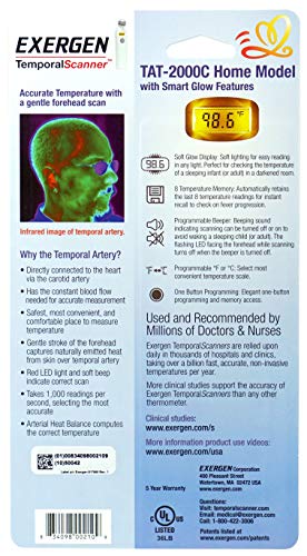 Exergen TAT-2000C Temporal Artery Forehead Thermometer for Babies