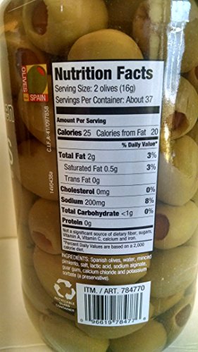 Kirkland Signature Spanish Queen Olives Stuffed with Pimiento, 21 oz