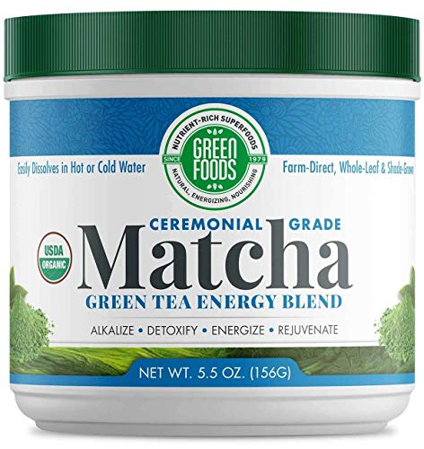 Green Foods Organic Matcha Green Tea Powder, 5.5 oz 2-Pack (11 oz Total, 64 Servings) + Stress Ball