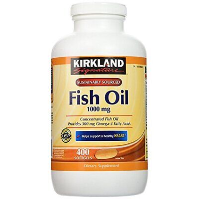 Kirkland Signature Natural Fish Oil Concentrate with Omega-3, 400 Softgels