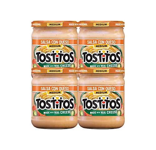 Tostitos Medium Salsa Con Queso, 15.5 oz Jars (4-Pack)