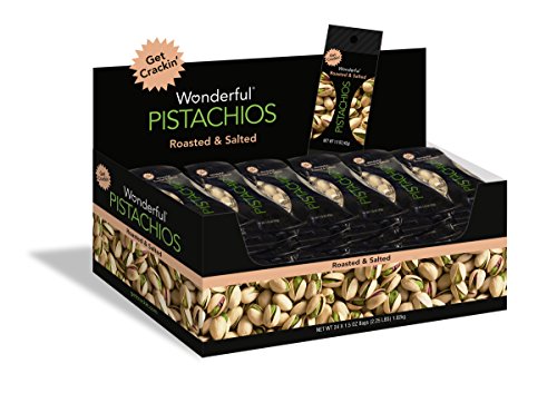 Wonderful Pistachios, Roasted & Salted, 1.5 oz (Pack of 24)