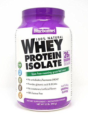 Bluebonnet Nutrition 100% Natural Whey Protein Isolate Powder, Natural Flavor