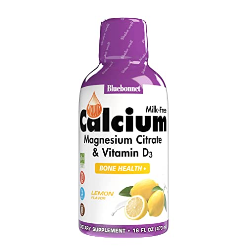 Bluebonnet Nutrition Liquid Calcium Magnesium Citrate with Vitamin D3, Lemon (16 fl oz)