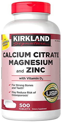 Kirkland Signature Calcium Citrate Magnesium & Zinc, 500 Tablets