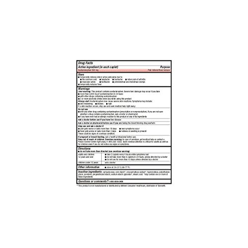 Member's Mark Acetaminophen 500 mg Pain Reliever Caplets, 1200 Count