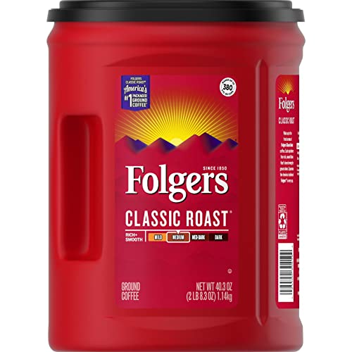 Folgers Classic Roast Ground Coffee, Medium Roast