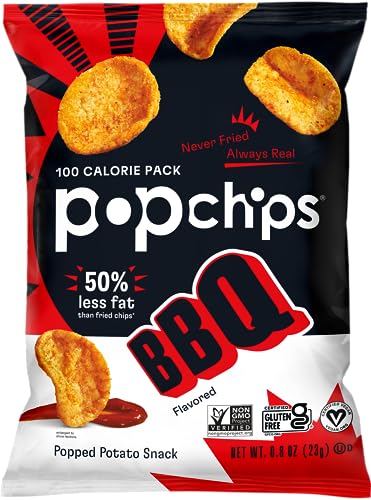 Popchips BBQ Potato Chips, Single-Serve 0.8 oz Bags (24 Count)