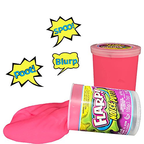JaRu Flarp Noise Putty Fart Slime, 2-Pack (Pink & Orange)